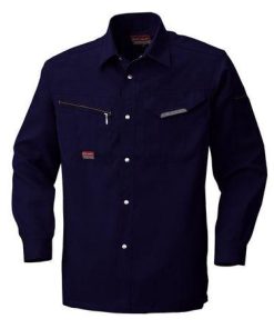 4930269175576 BEE MAX BM545 ナガソデシヤツ 色：ネイビー サイズ：L