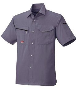 4930269175798 BEE MAX BM546 ハンソデシヤツ 色：パープルグレー サイズ：S