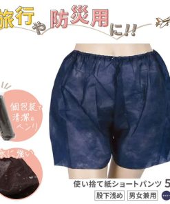 ■5枚組■ ペーパートランクス ネイビー フリーサイズ 紙ショーツ 紙パンツ ペーパーパンツ 使い捨てショーツ 使い捨てパンツ エステ 旅行 入院 介護