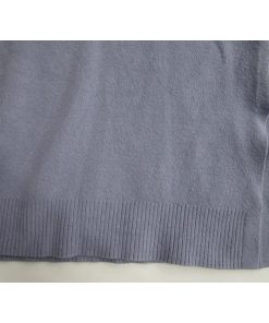 ジーユー GU ロング丈 ドロップショルダー 長袖 洗えるニットワンピース S サックス