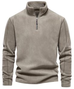 フリース スウェット メンズ トップス タンドカラー ハーフジップアップ プルオーバー 男性 冬秋 長袖トップス