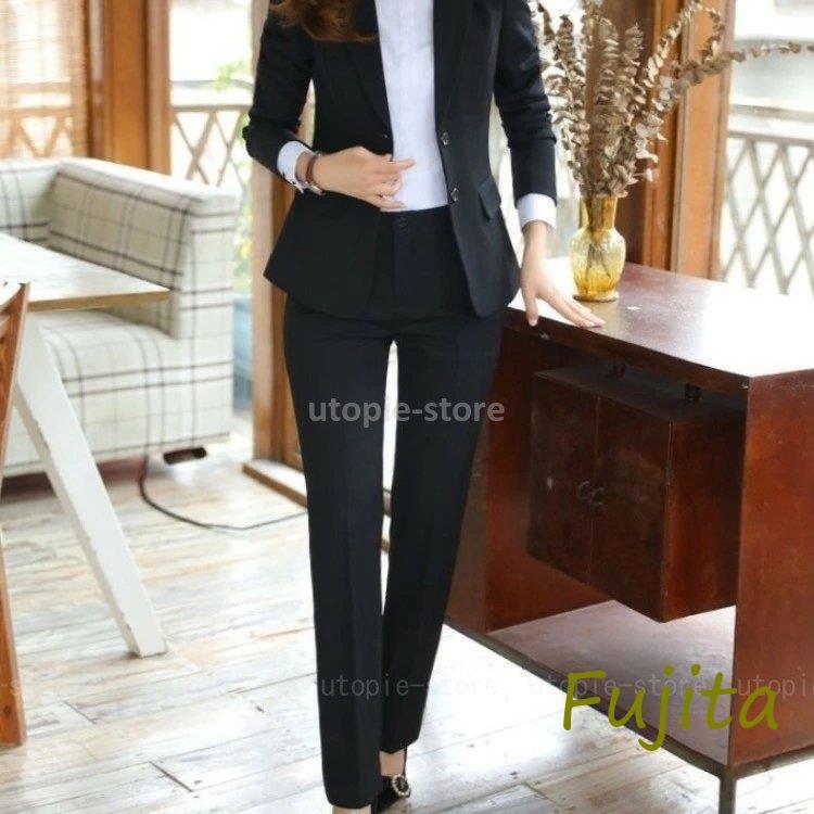 スーツ レディース セットアップ 春 秋 冬 スカート パンツ パンツスーツ タイト ミニ丈 きれいめ かっこいい 大きいサイズ フォーマル ビジネス 2点セット - 画像 (3)