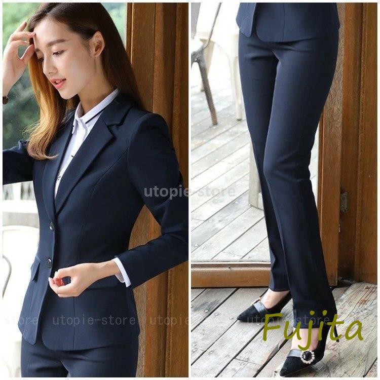 スーツ レディース セットアップ 春 秋 冬 スカート パンツ パンツスーツ タイト ミニ丈 きれいめ かっこいい 大きいサイズ フォーマル ビジネス 2点セット - 画像 (8)