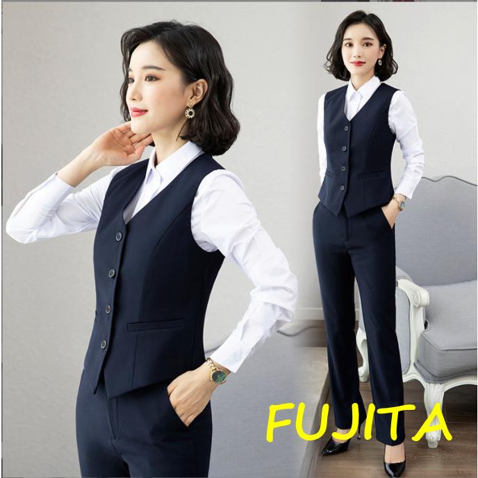 事務服ベストスーツ上下セットベストスカートスーツパンツスーツセット秋春大きいサイズフォーマル制服オフィス用ビジネス