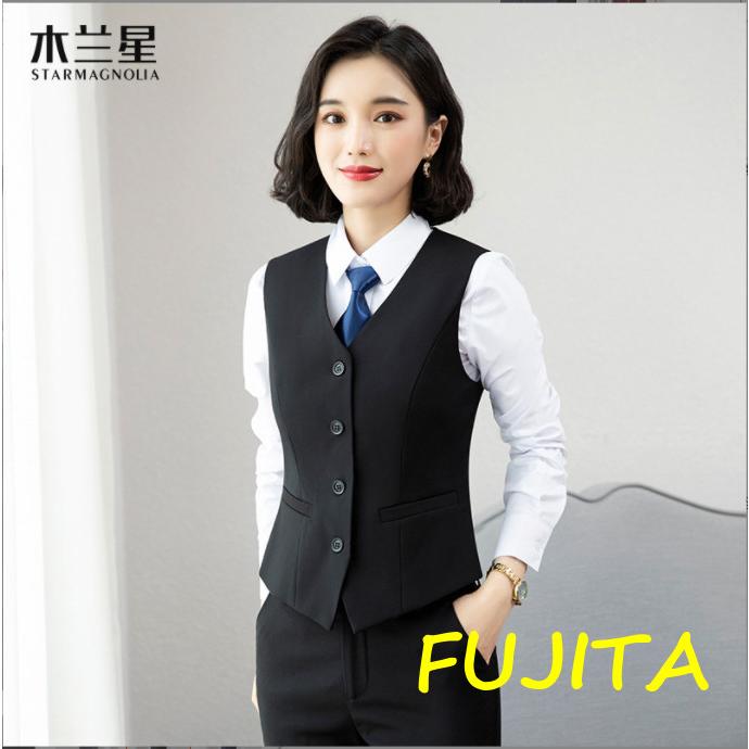 事務服ベストスーツ上下セットベストスカートスーツパンツスーツセット秋春大きいサイズフォーマル制服オフィス用ビジネス - 画像 (4)