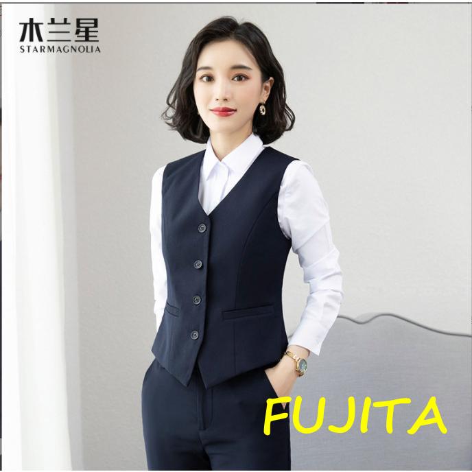 事務服ベストスーツ上下セットベストスカートスーツパンツスーツセット秋春大きいサイズフォーマル制服オフィス用ビジネス - 画像 (5)
