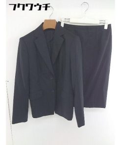 ◇ SABRINA サブリナ ストライプ 膝丈 スカート スーツ セットアップ 上下 サイズ11 ブラック レディース