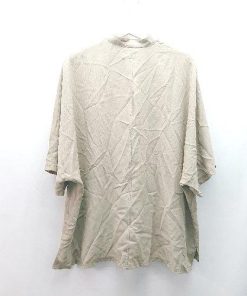 ◇ MONO-MART カジュアルテイスト ドルマンスリーブ フロントボタン 半袖 シャツ サイズL モカ レディース E