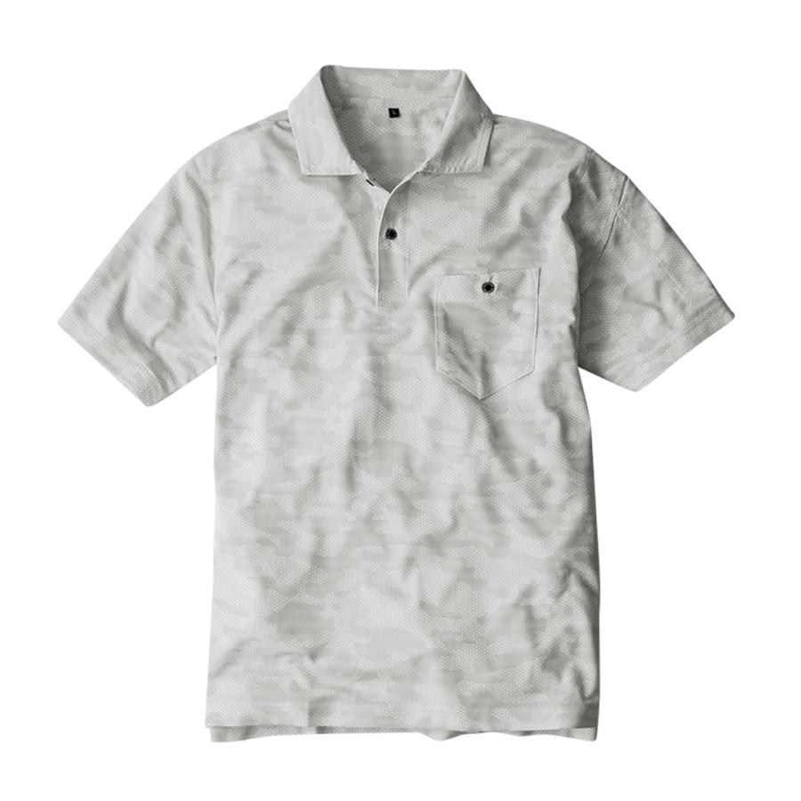 エアー UV+ 半袖 ポロシャツ (カモフラグレー/LL) ユニセックス 男女兼用 冷感 MAXDRY 吸汗速乾 シャツ UVカット