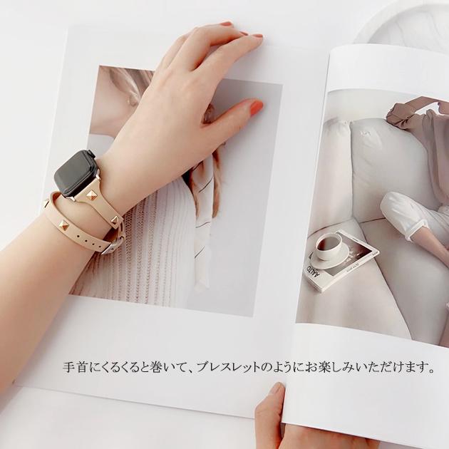 Apple Watch Series 11 applewatch 11バンド 革 レザー アップルウォッチ ベルト apple watch SE3 バンド 40mm 44mm 42mm 46mm 本革 二重 スリム - 画像 (9)