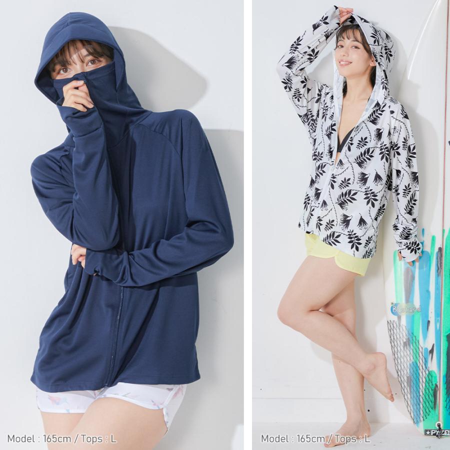 Ko'a ラッシュガード ハイネックパーカー レディース つば付き UVカット90%以上 軽量 紫外線対策 日焼け対策 - 画像 (4)
