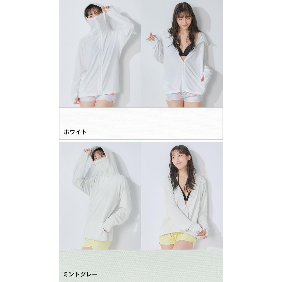 Ko'a ラッシュガード ハイネックパーカー レディース つば付き UVカット90%以上 軽量 紫外線対策 日焼け対策 - 画像 (6)