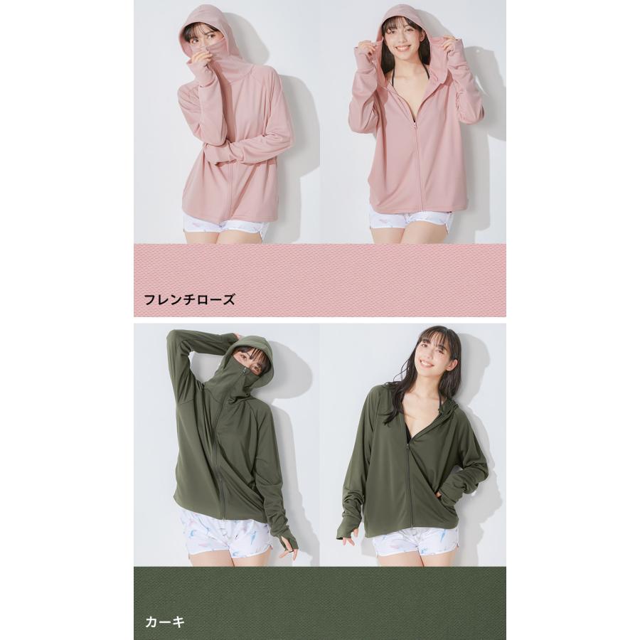 Ko'a ラッシュガード ハイネックパーカー レディース つば付き UVカット90%以上 軽量 紫外線対策 日焼け対策 - 画像 (7)
