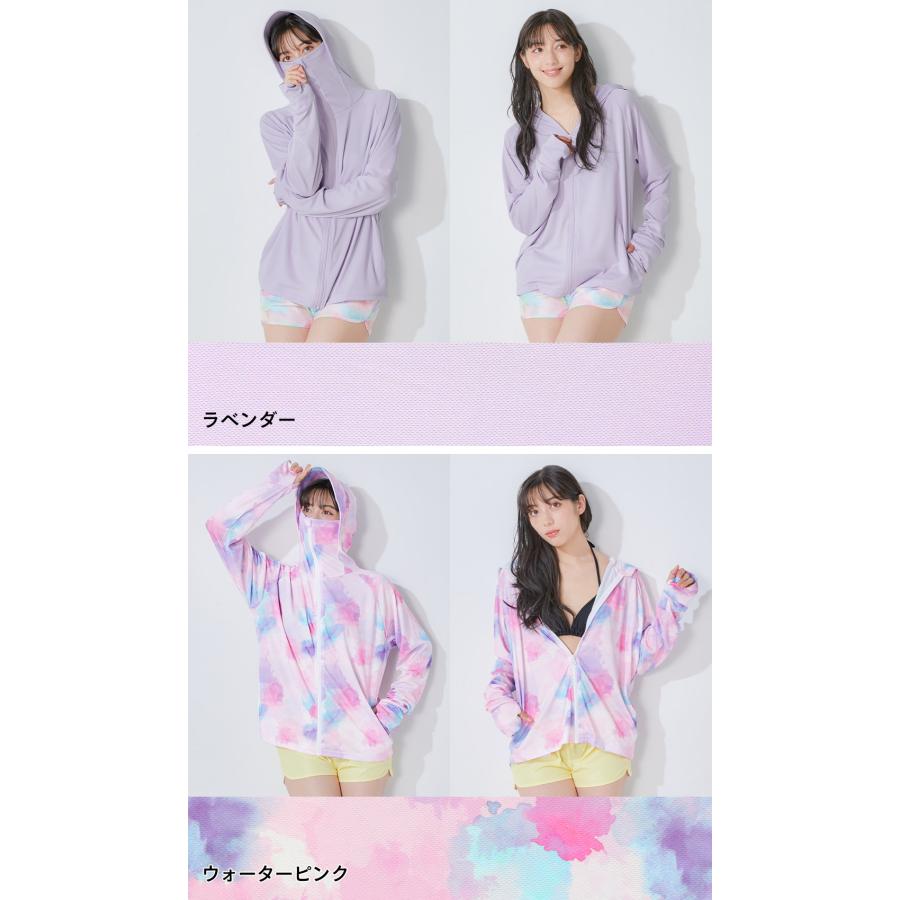 Ko'a ラッシュガード ハイネックパーカー レディース つば付き UVカット90%以上 軽量 紫外線対策 日焼け対策 - 画像 (8)