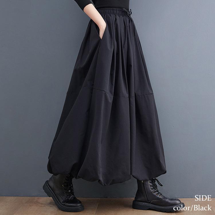 GOLDJAPAN 大きいサイズレディース スカート ロング タック フレア ウエストゴム ギャザー 冬新作 秋服 冬服 春服 夏服 LL 2L 3L 4L 5L F ブラック 黒 ゴールドジャパン - 画像 (9)