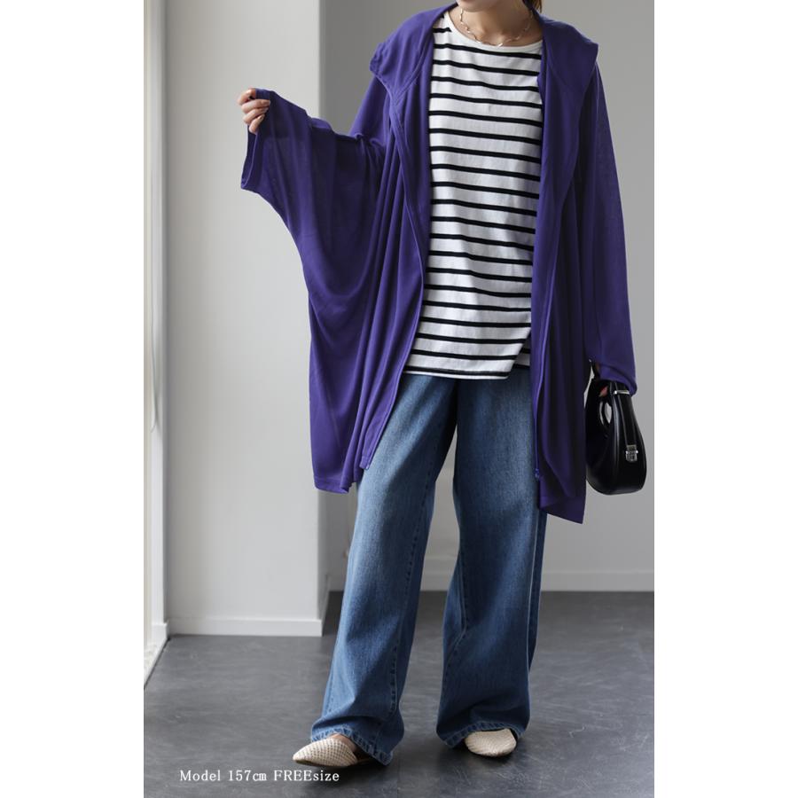 HUG.U カーディガン レディース UVカット パーカー トップス 紫外線対策 薄手 涼しい 体型カバー 大きいサイズ ポンチョ 長袖 - 画像 (6)