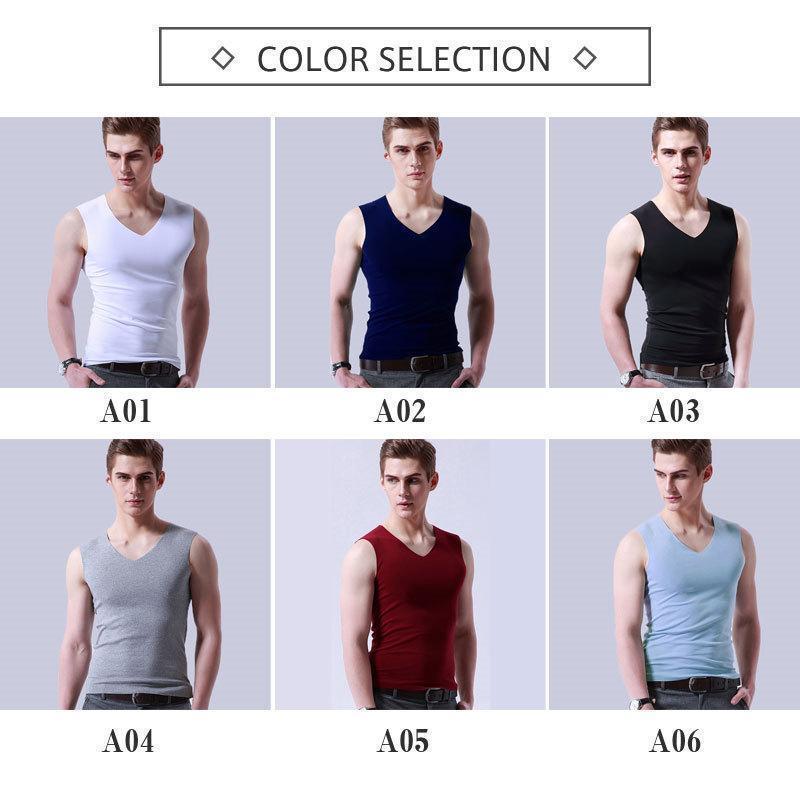 【大特価】タンク メンズ インナー 速乾 通気 ス ノースリーブ スポーツ 下着 Tシャツ ポイント消化 Vネック シームレス ひんやり 涼しい - 画像 (5)