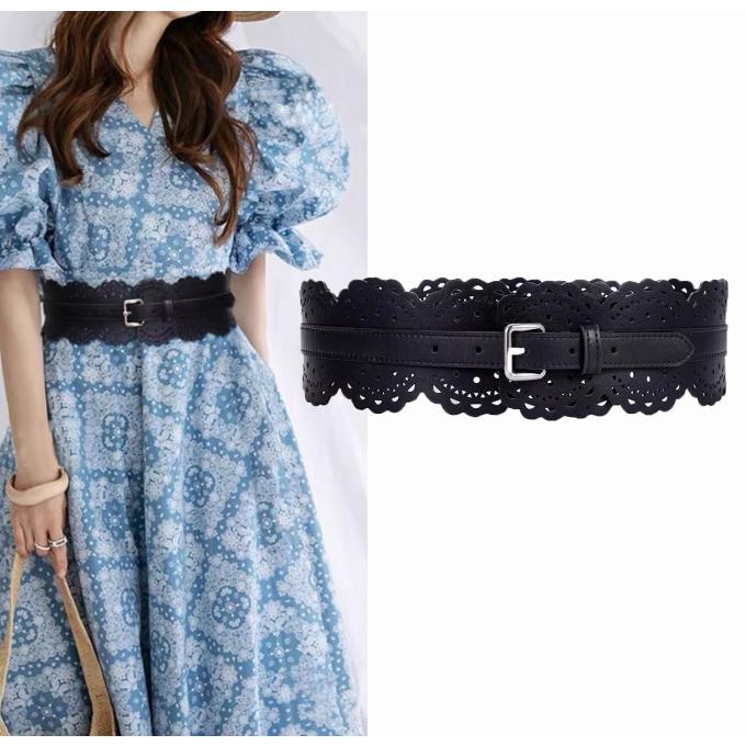 サッシュベルト バックル ベルト レディース 透かし彫り コルセット 太ベルト PU 結婚式 ウェディング 二次会お呼ばれ ウエストマークベルト