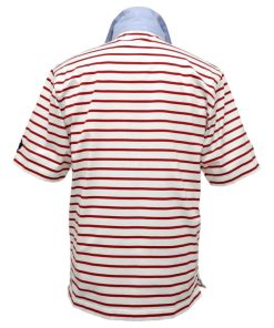 SINA COVA 40%OFF 春夏 シナコバ マリンボーダー半袖ラガーシャツ (アカ系) (M)(L)(LL) PS*0124110510960