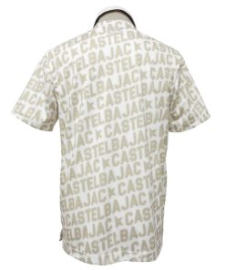 CASTELBAJAC 50%OFF 2024春夏 カステルバジャック 吸汗速乾 ロゴ総柄 半袖ポロシャツ (ベージュ系) (M)(LL) PS*02723417415201
