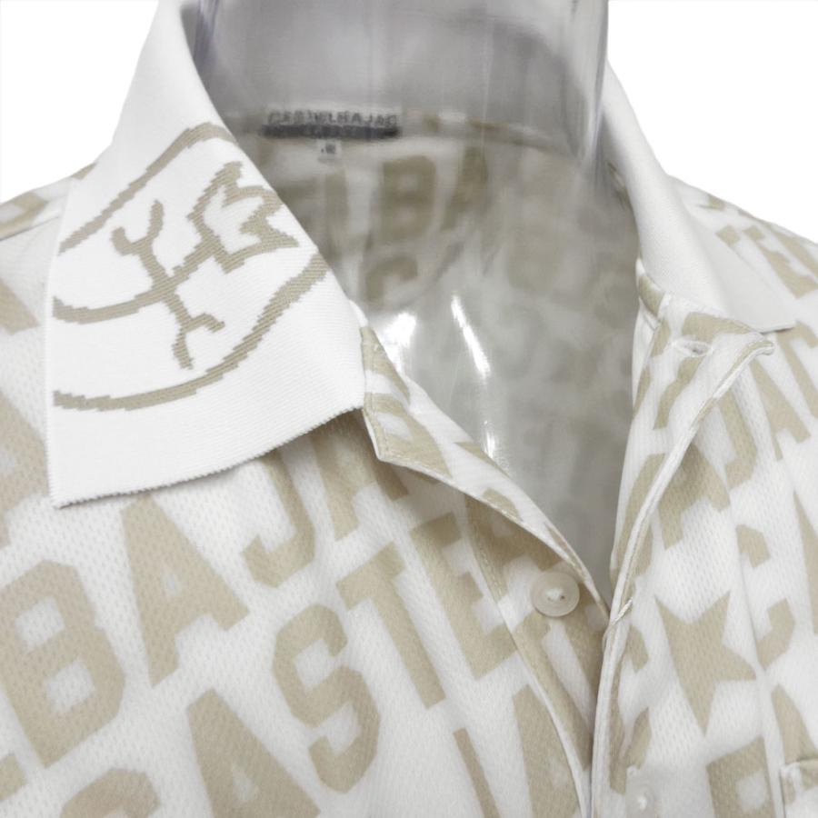 CASTELBAJAC 50%OFF 2024春夏 カステルバジャック 吸汗速乾 ロゴ総柄 半袖ポロシャツ (ベージュ系) (M)(LL) PS*02723417415201 - 画像 (3)