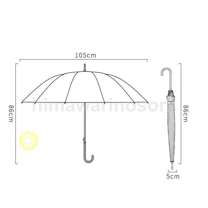 16色展開長傘 レディース 雨傘 メンズ ワンタッチ長傘 大きめ 梅雨対策 耐風 無地和風傘 撥水加工 頑丈16本骨 マカロン色 男 女 贈り物 - 画像 (4)