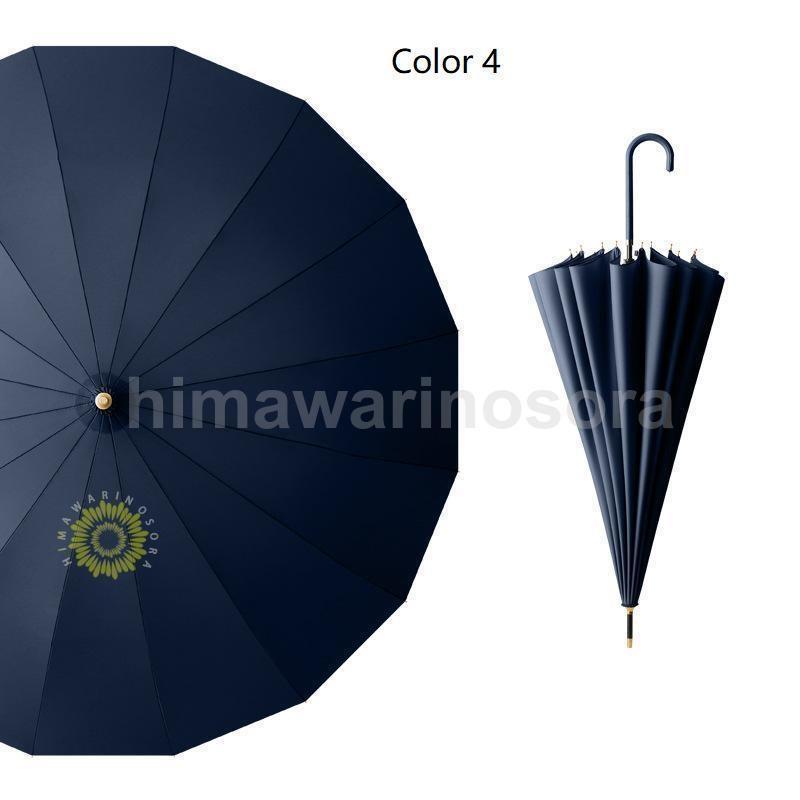 16色展開長傘 レディース 雨傘 メンズ ワンタッチ長傘 大きめ 梅雨対策 耐風 無地和風傘 撥水加工 頑丈16本骨 マカロン色 男 女 贈り物 - 画像 (8)