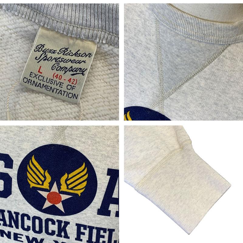 BUZZ RICKSON'S BR69063 セットイン クルー バズリクソンズ U.S.A.F エアフォース トレーナー スエット スウェット 裏起毛 ヘザーグレー ネイビー - 画像 (2)