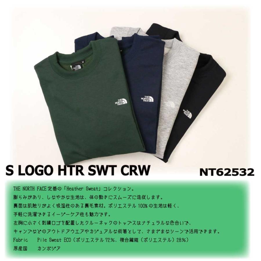 THE NORTH FACE ザ・ノース・フェイス 長袖 トレーナー NT62532 スモールロゴヘザースウェットクルー ユニセックス スウェット Heather Sweat アウトドア ロゴ