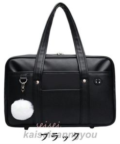 スクールバッグ スクバ 制服バッグ シンプル肩掛け ショルダー ファッション 学生鞄 合皮 通学 高校生 中学生 おしゃれ PUレザー イヤホン穴付き 散歩 出かけ