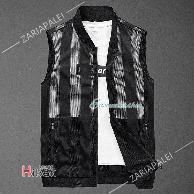 【特価】メンズ 夏用 前開き ジレ メッシュ 大きい カジュアル アウトドア 羽織 釣り スポーツ 2022夏 - 画像 (3)