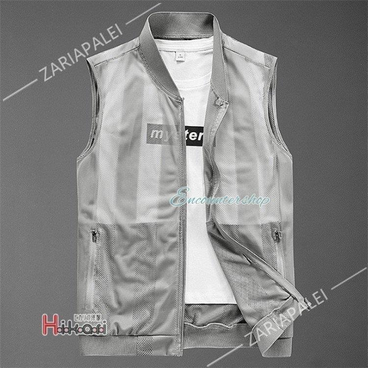 【特価】メンズ 夏用 前開き ジレ メッシュ 大きい カジュアル アウトドア 羽織 釣り スポーツ 2022夏 - 画像 (5)