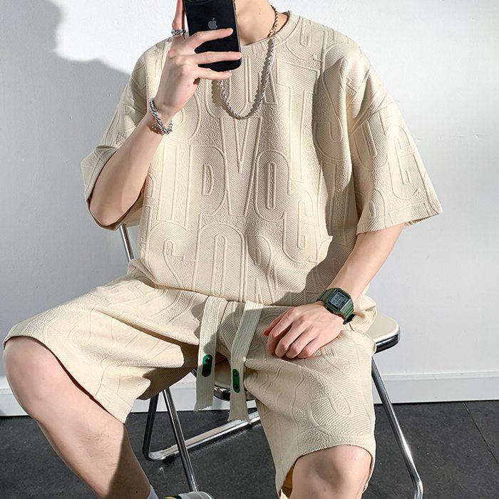 【大特価】セットアップ メンズ 上下セット 夏 ゆったり tシャツ ハーフパンツ カジュアル 涼しい涼しい シンプル - 画像 (4)