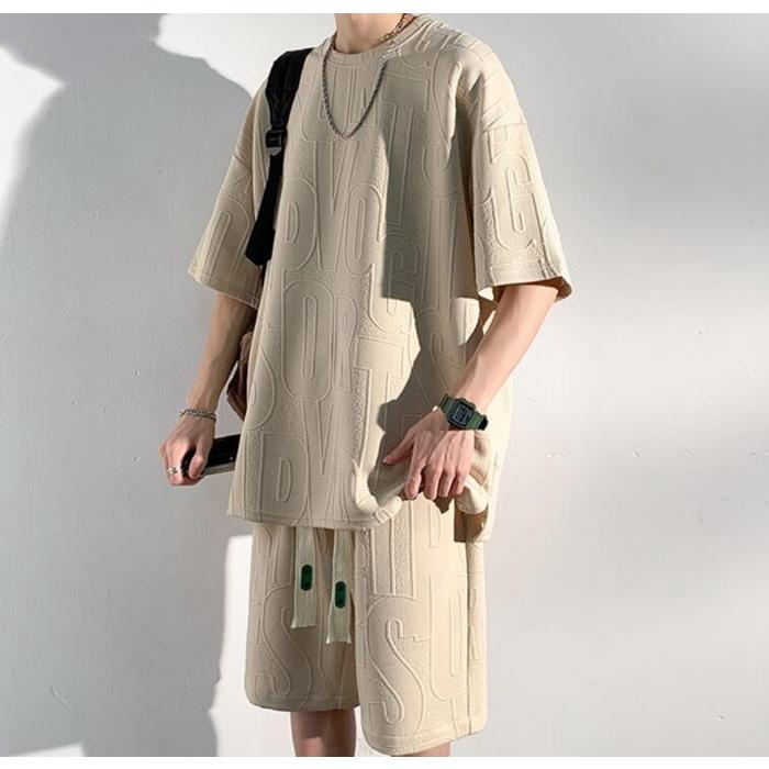 【大特価】セットアップ メンズ 上下セット 夏 ゆったり tシャツ ハーフパンツ カジュアル 涼しい涼しい シンプル - 画像 (5)