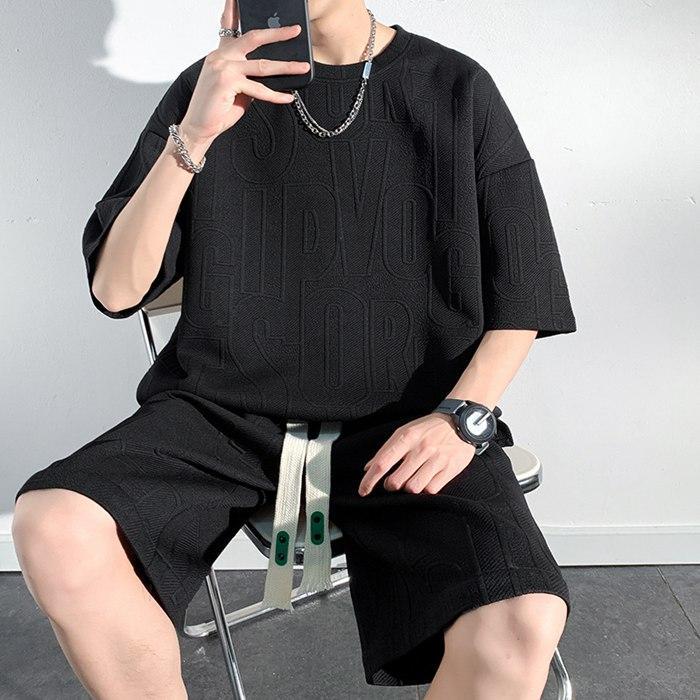 【大特価】セットアップ メンズ 上下セット 夏 ゆったり tシャツ ハーフパンツ カジュアル 涼しい涼しい シンプル - 画像 (8)