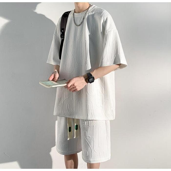 【大特価】セットアップ メンズ 上下セット 夏 ゆったり tシャツ ハーフパンツ カジュアル 涼しい涼しい シンプル - 画像 (9)