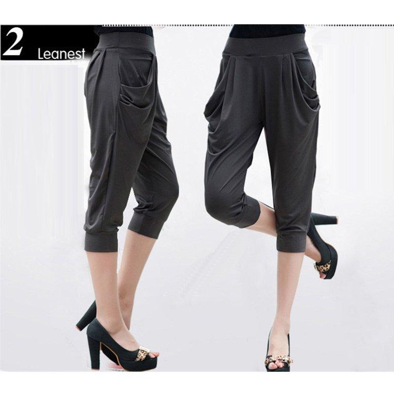 サルエルパンツ レディース 七分丈 九分丈 パンツ 女性用 ゆったり 体型カバー カジュアル クロップドパンツ スウェット 春 夏 秋 ダンス ヨガ - 画像 (5)