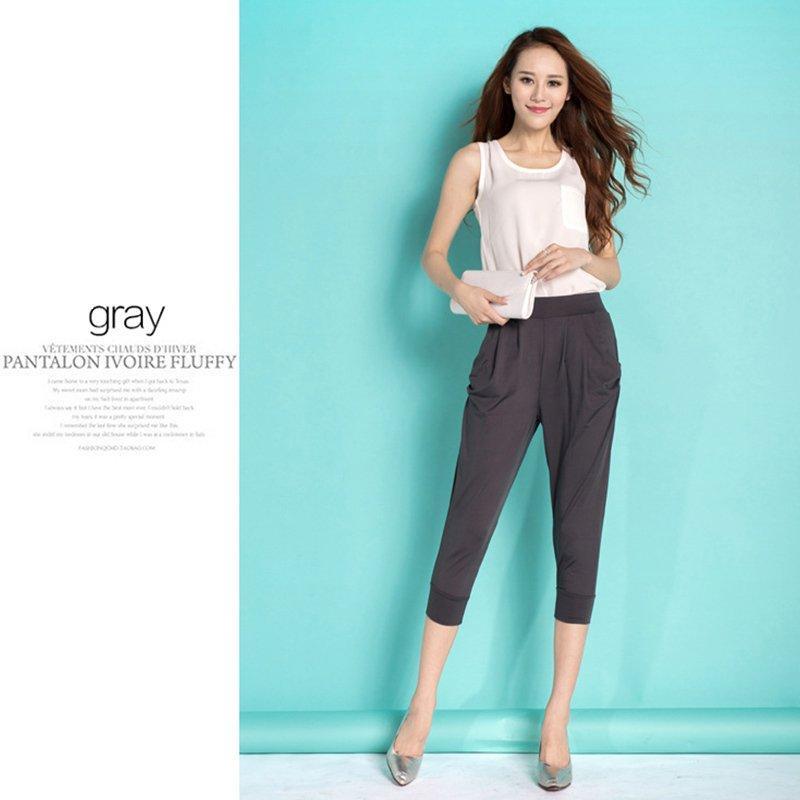 サルエルパンツ レディース 七分丈 九分丈 パンツ 女性用 ゆったり 体型カバー カジュアル クロップドパンツ スウェット 春 夏 秋 ダンス ヨガ - 画像 (8)