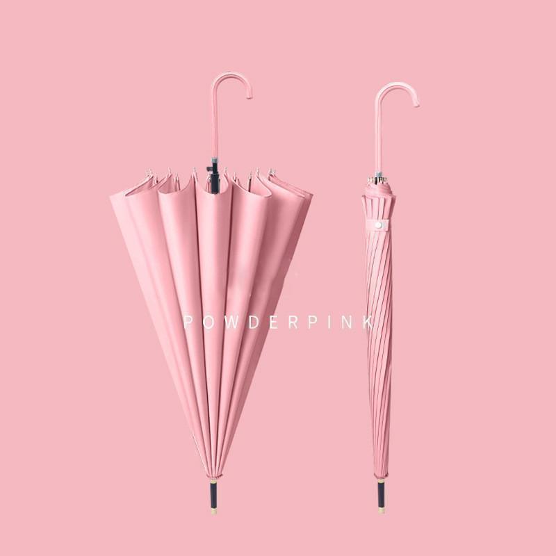 傘 長傘 レディース おしゃれ グラスファイバー傘 雨傘 日傘 ワンタッチ 梅雨対策 耐風 可愛い 撥水加工 16本骨 シンプル 折れにくい 晴雨兼用 - 画像 (3)