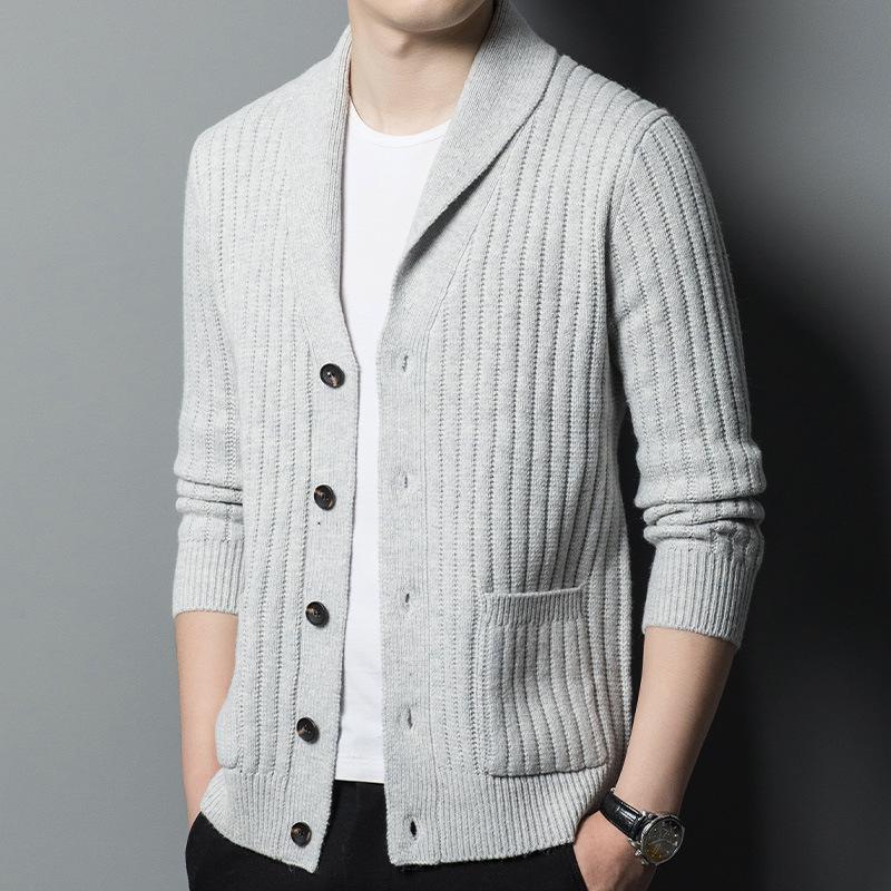 カーディガン メンズ 長袖 トップス 冷房対策 春 秋 冬 お兄系 前開き 柔らかい 事務 通勤 通学 オフィス 温度調節 洗える 敬老の日 プレゼント ポケット付き - 画像 (3)