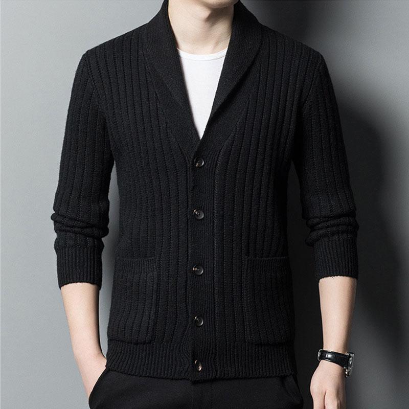 カーディガン メンズ 長袖 トップス 冷房対策 春 秋 冬 お兄系 前開き 柔らかい 事務 通勤 通学 オフィス 温度調節 洗える 敬老の日 プレゼント ポケット付き - 画像 (7)