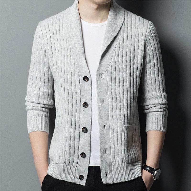 カーディガン メンズ 長袖 トップス 冷房対策 春 秋 冬 お兄系 前開き 柔らかい 事務 通勤 通学 オフィス 温度調節 洗える 敬老の日 プレゼント ポケット付き - 画像 (8)