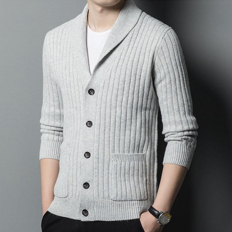 カーディガン メンズ 長袖 トップス 冷房対策 春 秋 冬 お兄系 前開き 柔らかい 事務 通勤 通学 オフィス 温度調節 洗える 敬老の日 プレゼント ポケット付き - 画像 (9)