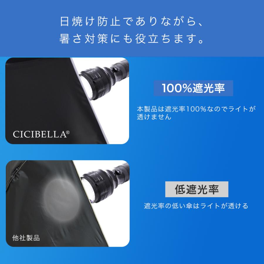 CICIBELLA 2025進化版 日傘 J型 手持ち 折りたたみ 完全遮光100% 晴雨兼用 超軽量 紫外線カット 傘 日焼け対策 雨傘 UVカット 梅雨 レディース ギフト cicibella 爆買 - 画像 (9)