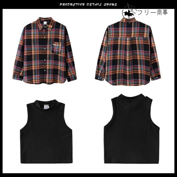 キッズダンス 衣装 レッグウォーマー ヒップホップ ストライプ y2k パンク風 格子柄 子供服 女の子 チアガール チェックシャツ 子供ダンス キッズダンス衣 - 画像 (5)