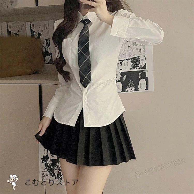 卒業式 スーツ 女の子 白シャツ 韓国 卒服 ブラウス 制服 ネクタイ 入学式 シャツ 小学校女子 高校生 フォーマルシャツ キッズ 子供フォーマル 大きいサイ - 画像 (4)