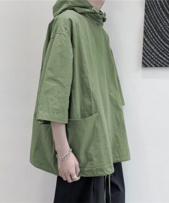 【値下げ】半袖パーカー パーカー メンズ 半袖 夏 uvカット Tシャツ 七分袖 夏用 プルオーバー フード付き 薄手 カジュアル 吸汗 肌着