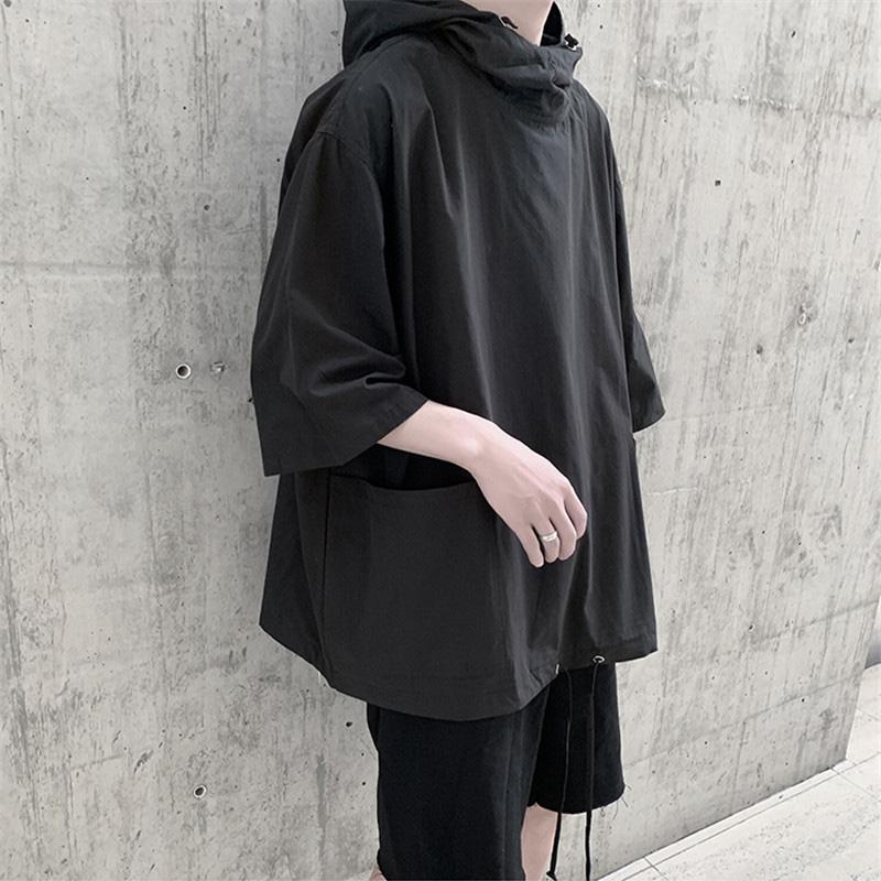 【値下げ】半袖パーカー パーカー メンズ 半袖 夏 uvカット Tシャツ 七分袖 夏用 プルオーバー フード付き 薄手 カジュアル 吸汗 肌着 - 画像 (9)