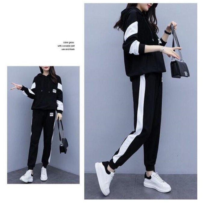 【特価】ジャージ レディース 上下 セット長袖 春秋 2点セット セットアップ 40代 パーカー 長ズボン スポーツウェア 運動服 おしやれ 部屋着 着痩せ - 画像 (2)