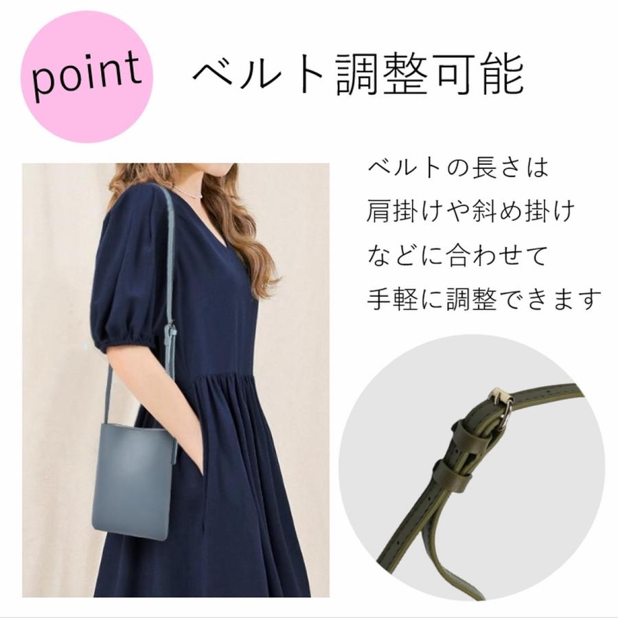 スマホポーチ ポシェット レディース ショルダーバッグ スマホショルダー ポーチ 斜めがけ 肩掛け レザー 黒 大きめ ストラップ 肩紐調整